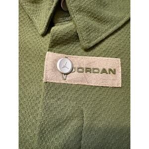 Vintage Y2K Jordan Polo Shirt Hidden Buttons Olive Green Mens Size XL